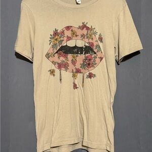 Bella Canvas Beige Floral Graphic Tee